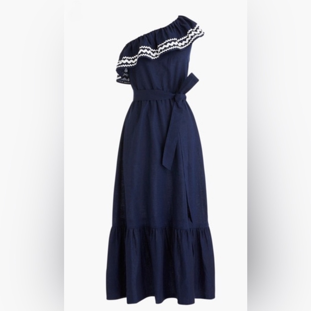 J. Crew Linen One Shoulder Sundress Resort Wear